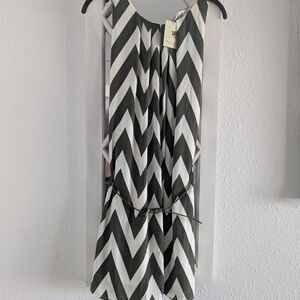 Chevron Pattern Sleeveless Dress